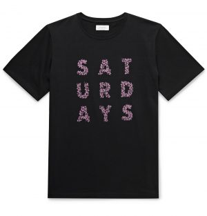 Saturdays NYC - Foam Grid Logo-Print Cotton-Jersey T-Shirt - Men - Black Saturdays NYC - Foam Grid Logo-Print Cotton-Jersey T-Shirt - Men - Black