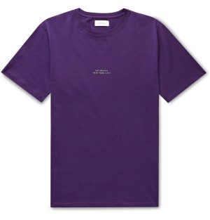 Saturdays NYC - Gotham Logo-Print Cotton-Jersey T-Shirt - Men - Purple Saturdays NYC - Gotham Logo-Print Cotton-Jersey T-Shirt - Men - Purple