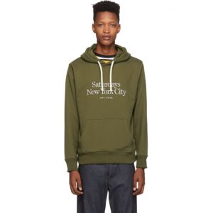 Saturdays NYC Green Embroidered Miller Standard Ditch Hoodie Saturdays NYC Green Embroidered Miller Standard Ditch Hoodie