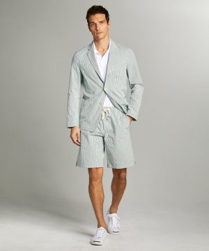Seersucker Traveler Suit Jacket in Green Seersucker Traveler Suit Jacket in Green