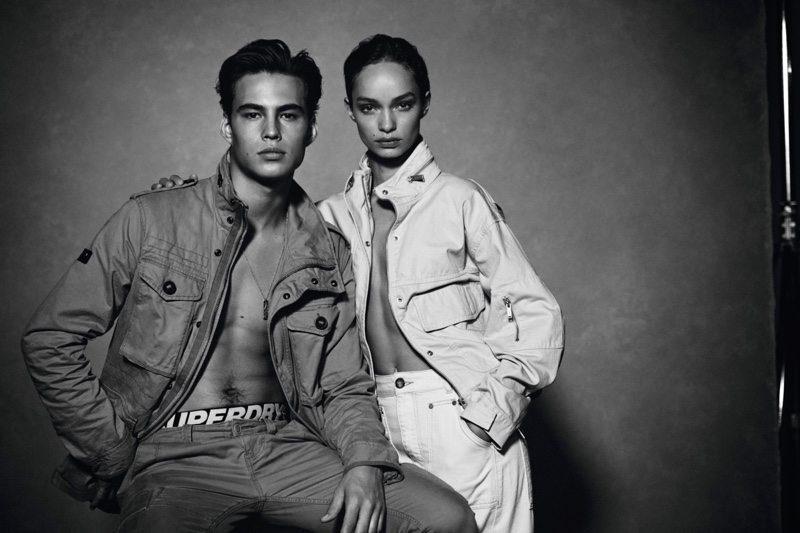 Models Louis Baines and Luma Grothe front Superdry's spring-summer 2020 campaign.