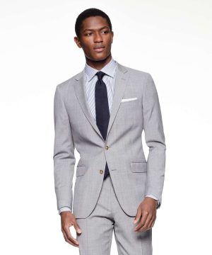 Sutton Suit Jacket in Italian Grey Windowpane Tropical Wool Sutton Suit Jacket in Italian Grey Windowpane Tropical Wool