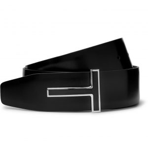 TOM FORD - 4cm Black Leather Belt - Men - Black TOM FORD - 4cm Black Leather Belt - Men - Black