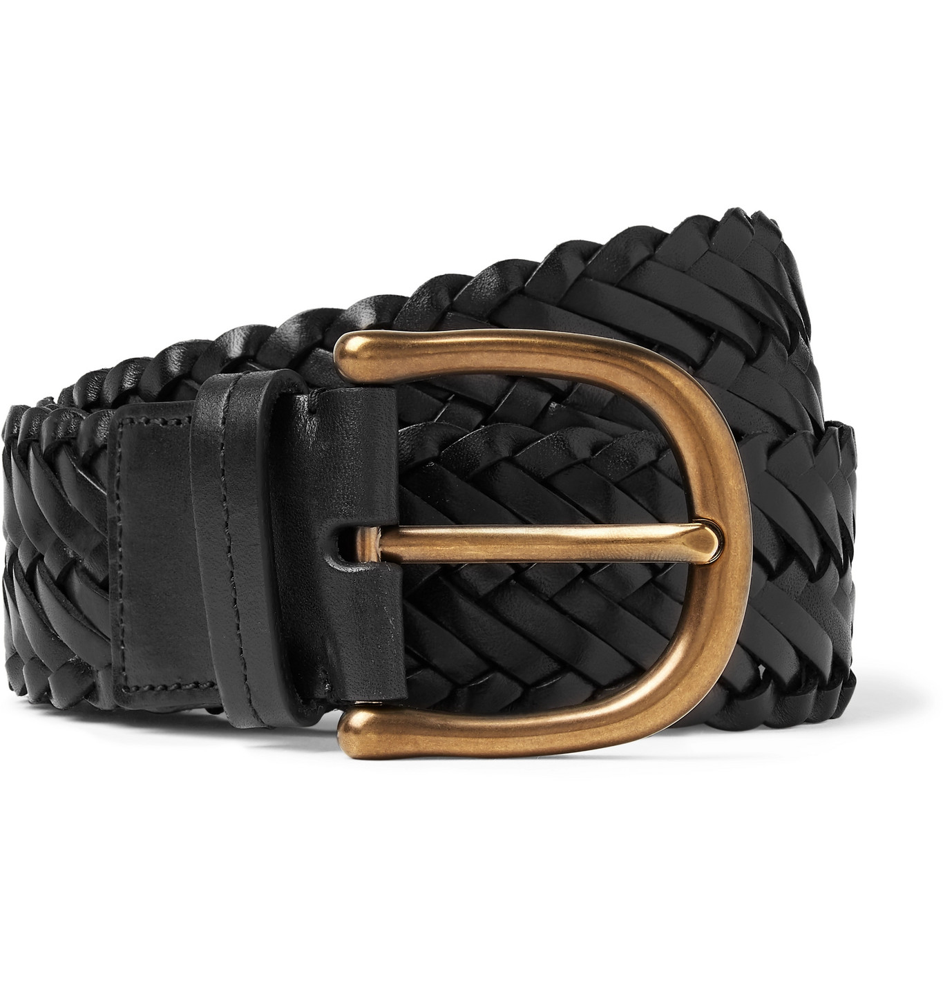 TOM FORD - 4cm Black Woven Leather Belt - Men - Black | The Fashionisto