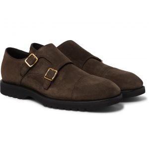 TOM FORD - Kensington Suede Monk-Strap Shoes - Men - Brown TOM FORD - Kensington Suede Monk-Strap Shoes - Men - Brown