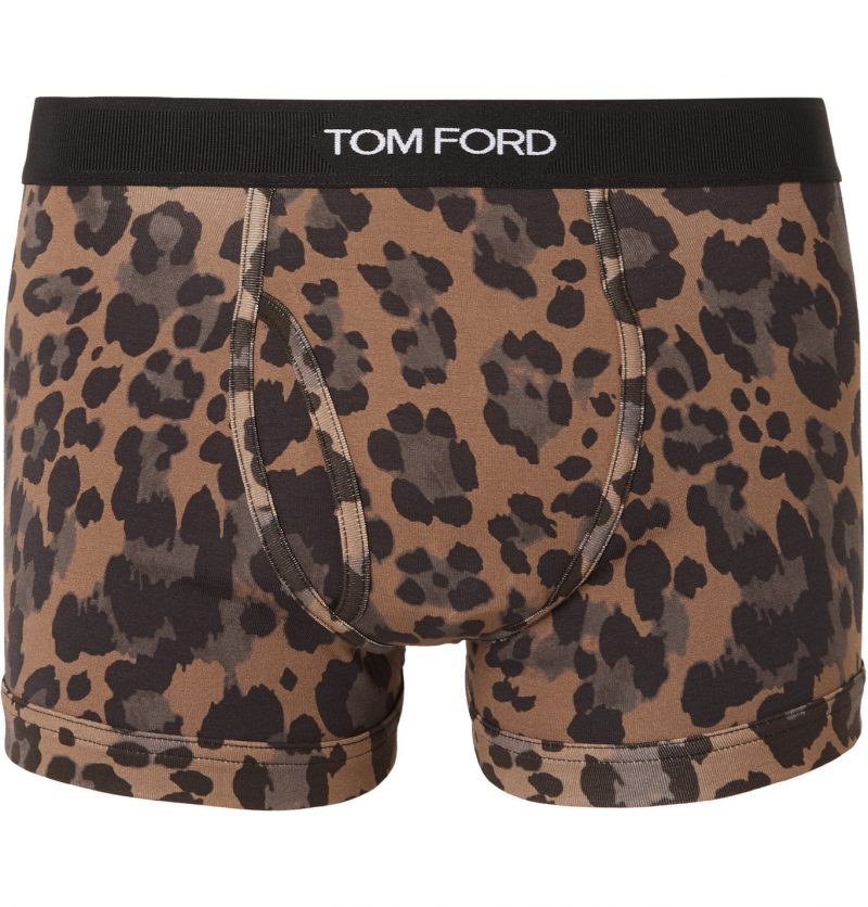 TOM FORD - Leopard-Print Stretch-Cotton Boxer Briefs - Men - Brown ...