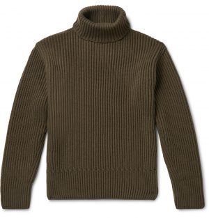TOM FORD - Ribbed Cashmere Rollneck Sweater - Men - Green TOM FORD - Ribbed Cashmere Rollneck Sweater - Men - Green