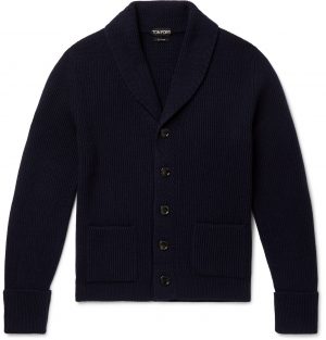 TOM FORD - Shawl-Collar Cashmere Cardigan - Men - Blue TOM FORD - Shawl-Collar Cashmere Cardigan - Men - Blue