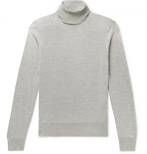 TOM FORD - Silk Rollneck Sweater - Men - Silver TOM FORD - Silk Rollneck Sweater - Men - Silver