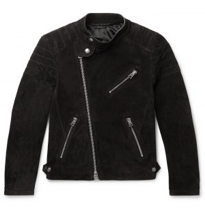 TOM FORD - Slim-Fit Suede Biker Jacket - Men - Black TOM FORD - Slim-Fit Suede Biker Jacket - Men - Black