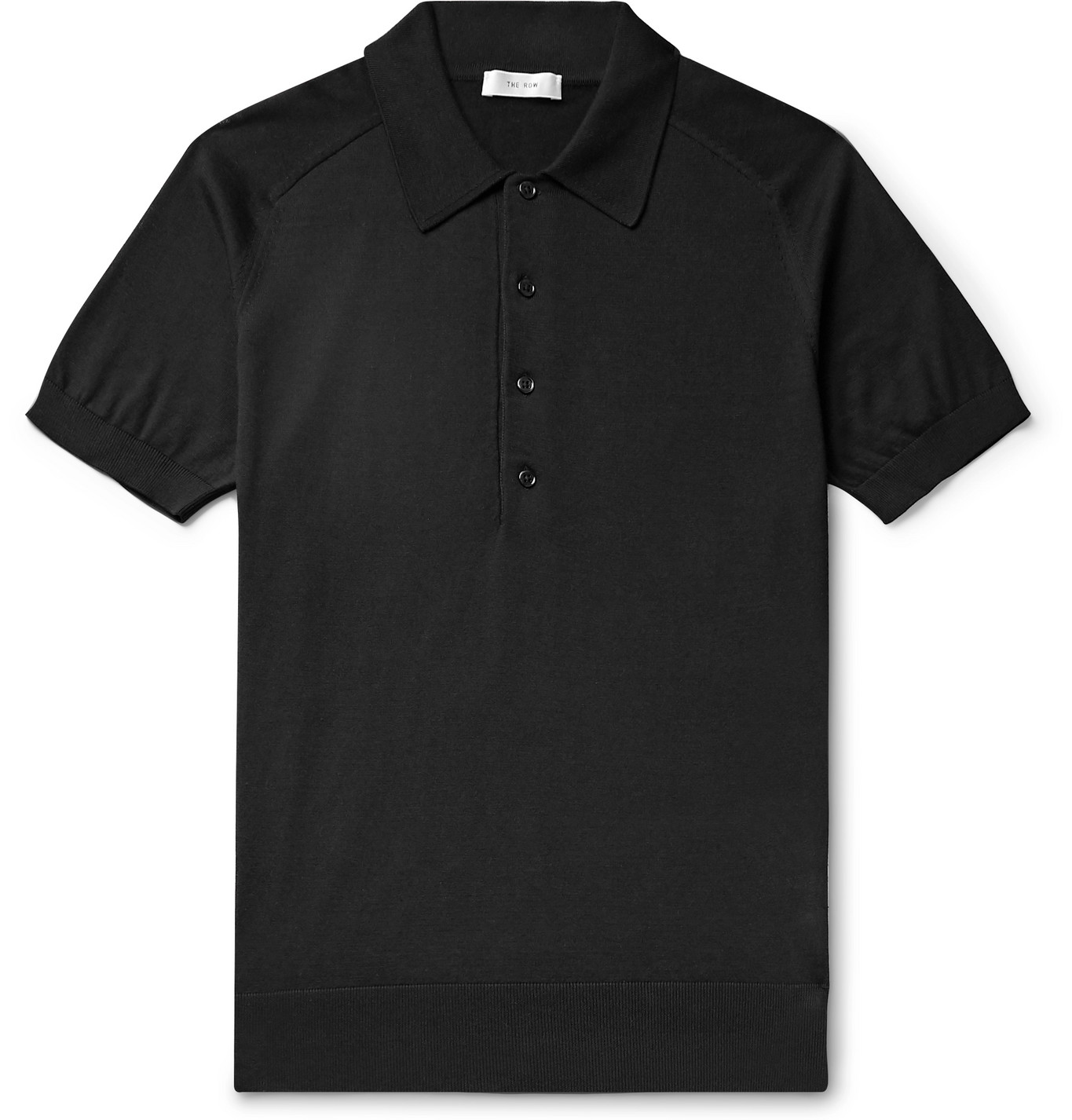 The Row - Pavel Silk and Cotton-Blend Polo Shirt - Men - Black | The ...