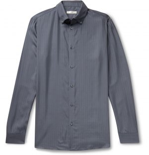 The Row - Robert Button-Down Collar Striped Silk Shirt - Men - Gray The Row - Robert Button-Down Collar Striped Silk Shirt - Men - Gray
