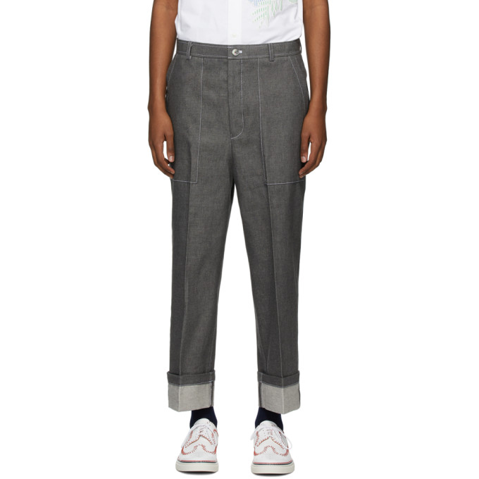 Thom Browne Grey Patch Pocket Jeans | The Fashionisto
