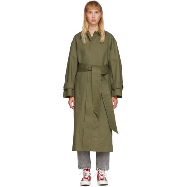 AMI Alexandre Mattiussi Khaki Mac Trench Coat | The Fashionisto