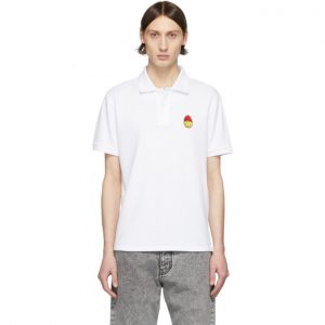 AMI Alexandre Mattiussi White Smiley Polo AMI Alexandre Mattiussi White Smiley Polo