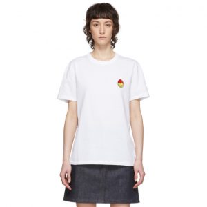 AMI Alexandre Mattiussi White Smiley T-Shirt AMI Alexandre Mattiussi White Smiley T-Shirt