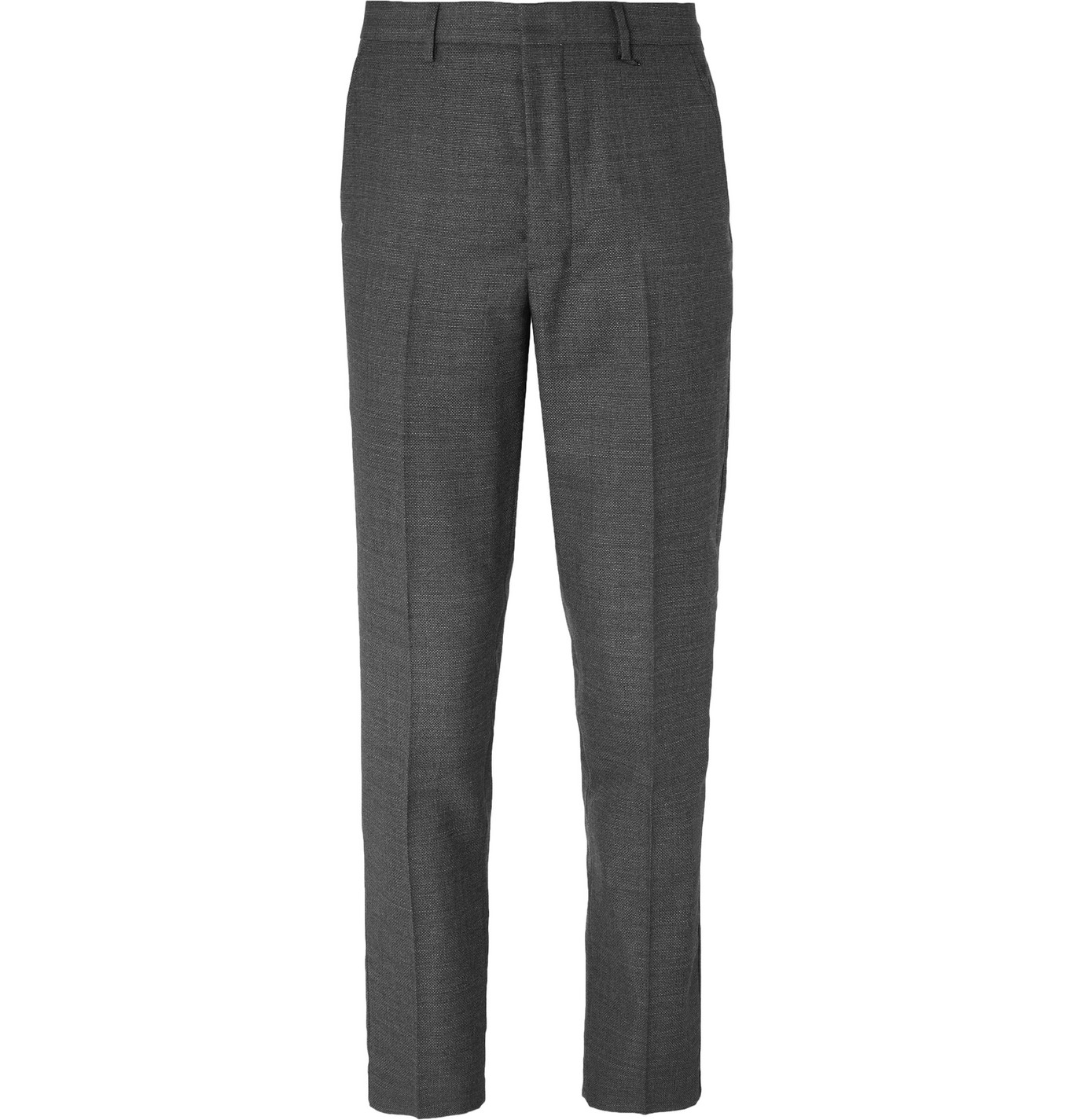 AMI - Grey Slim-Fit Wool Suit Trousers - Men - Gray | The Fashionisto