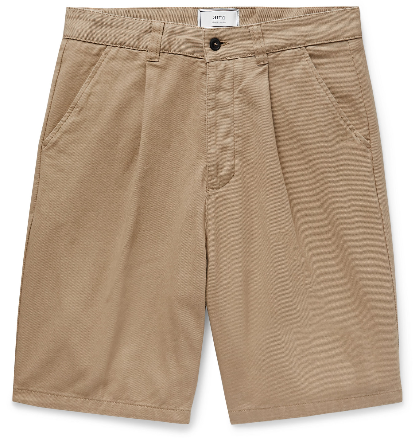 mens pleated cotton shorts