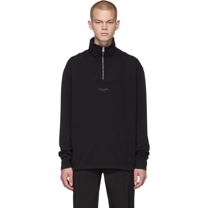 Acne Studios Black Half-Zip Sweater | The Fashionisto