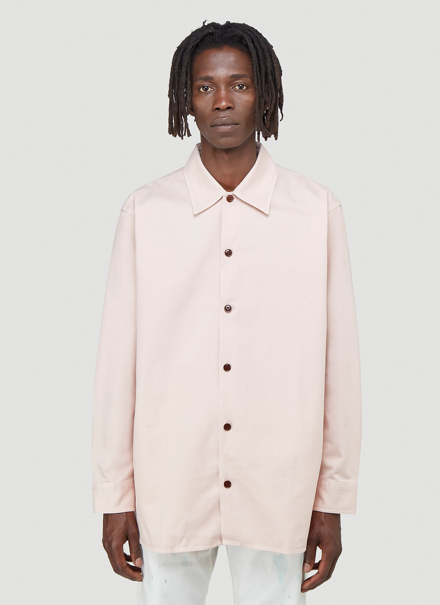 Acne Studios Boxy-Fit Twill Shirt in Pink size IT - 52 | The Fashionisto
