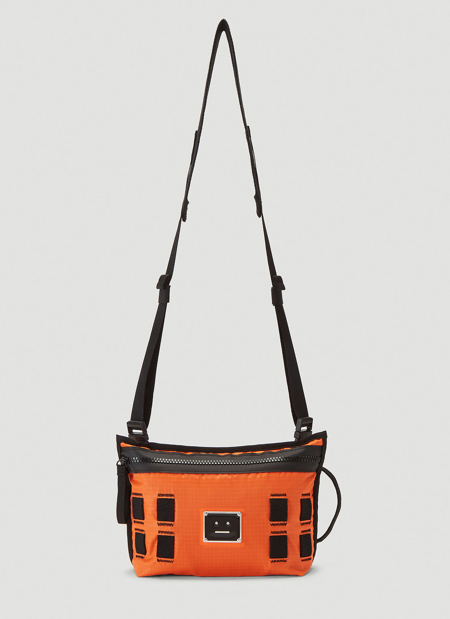 Acne Studios Face Plaque Crossbody Bag In Orange Size One The Fashionisto Acne Studios Face Plaque Crossbody Bag