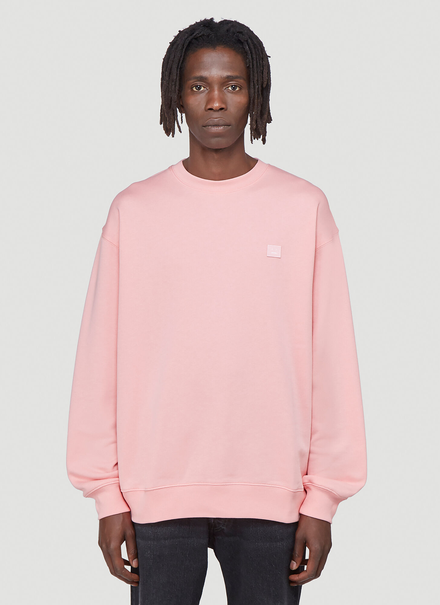 Acne Studios Face Sweatshirt in Pink size M | The Fashionisto