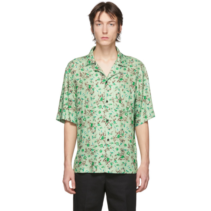 Acne Studios Green Flower Print Shirt | The Fashionisto