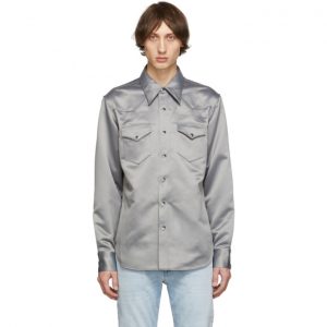 Acne Studios Grey Bla Konst Satin Shirt Acne Studios Grey Bla Konst Satin Shirt