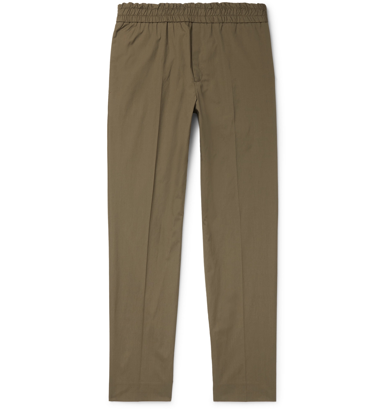Acne Studios - Tapered Washed Cotton-Twill Trousers - Men - Green | The ...
