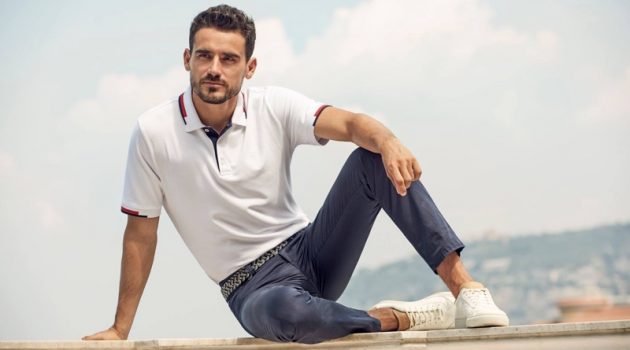 Arthur Sports Smart Summer Style from BRAX Arthur Kulkov sports a polo shirt and chinos for BRAX's spring-summer 2020 campaign.