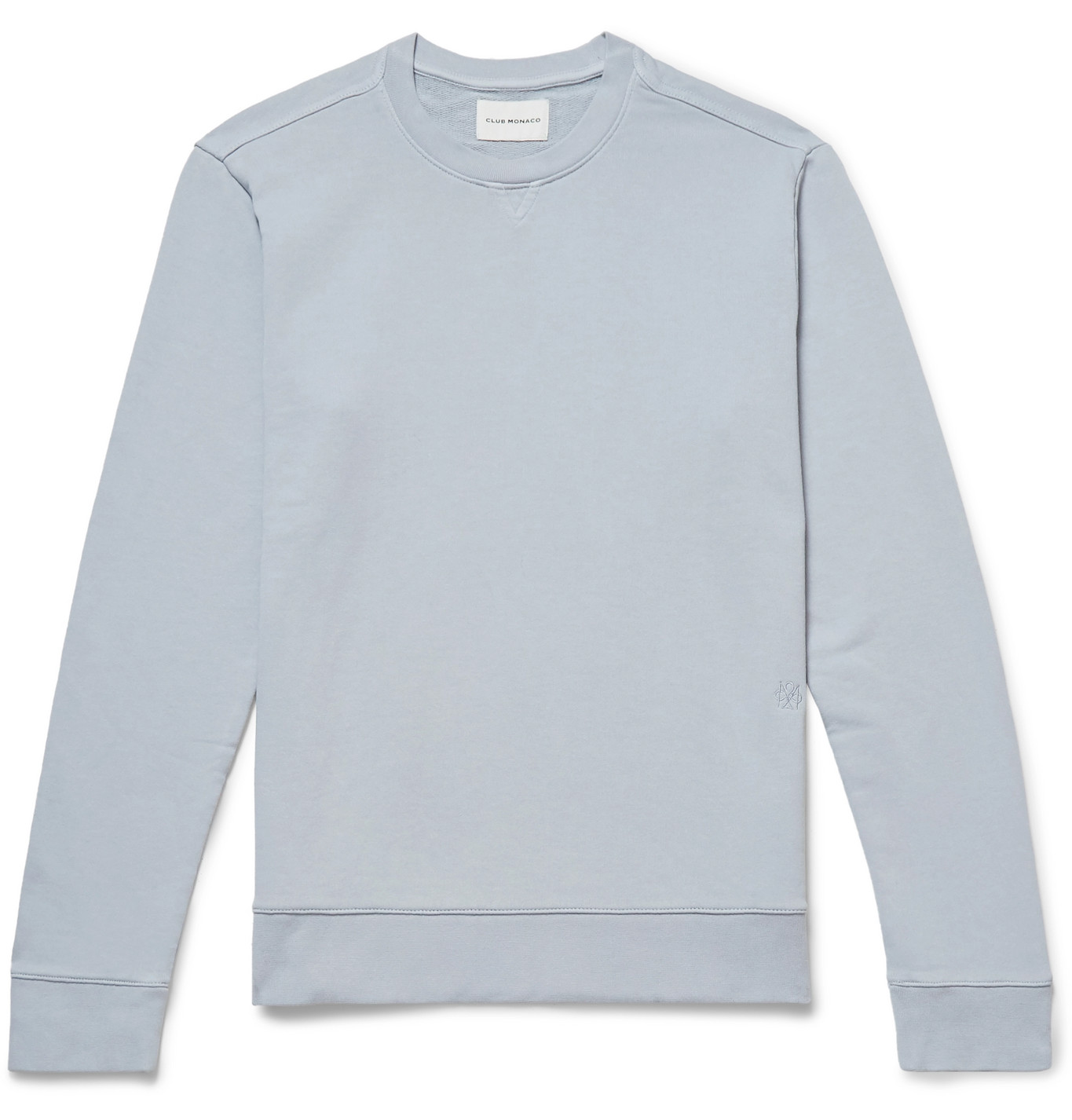 Club Monaco - Loopback Cotton-Jersey Sweatshirt - Men - Blue | The ...