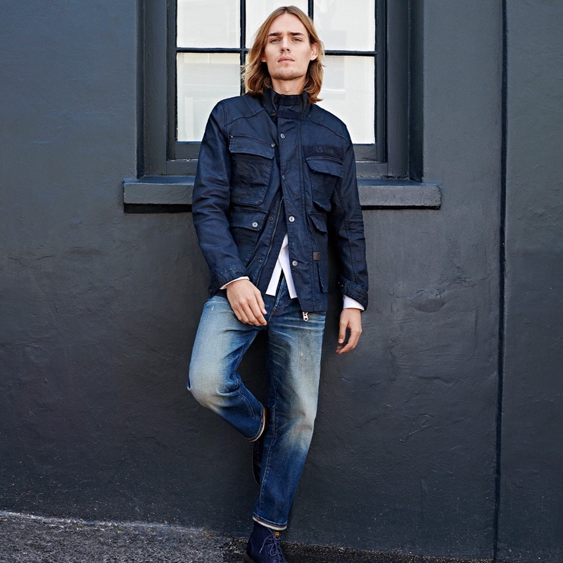 Donning an Australian safari jacket, Ton Heukels appears in G-Star Raw's spring-summer 2020 campaign.