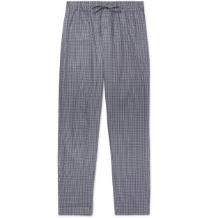 Hanro - Checked Cotton Pyjama Trousers - Men - Gray Hanro - Checked Cotton Pyjama Trousers - Men - Gray
