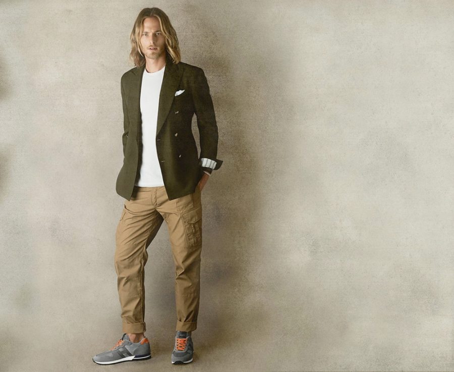 Showcasing the versatility of Hogan's sneakers, Luke Mählmann dons smart style for the brand's spring-summer 2020 campaign.