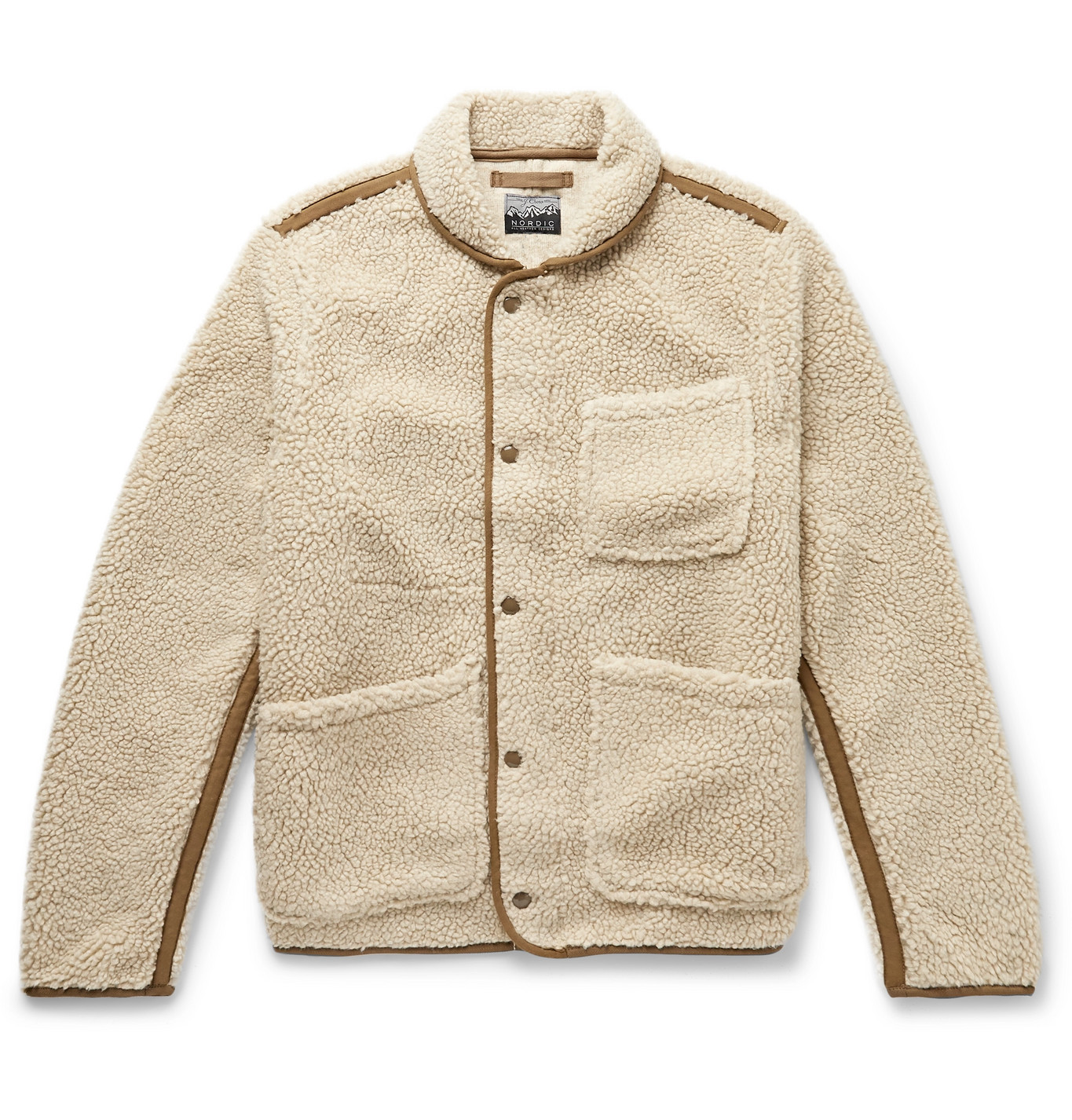 J.Crew Nordic ShawlCollar GrosgrainTrimmed Fleece Jacket Men