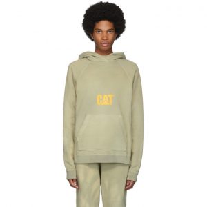 John Elliott Beige and Green CAT Edition Double Dye Raglan Hoodie John Elliott Beige and Green CAT Edition Double Dye Raglan Hoodie