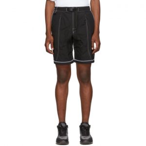 John Elliott Black High Shrunk Nylon Mountain Shorts John Elliott Black High Shrunk Nylon Mountain Shorts