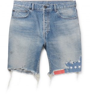 John Elliott - Bozeman Wide-Leg Distressed Denim Shorts - Men - Blue John Elliott - Bozeman Wide-Leg Distressed Denim Shorts - Men - Blue