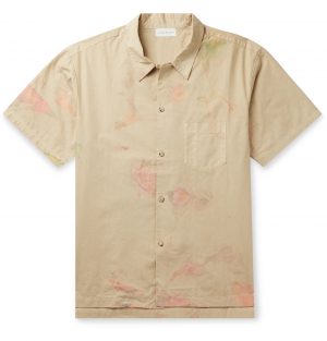 John Elliott - Camp-Collar Tie-Dyed Cotton Shirt - Men - Neutrals John Elliott - Camp-Collar Tie-Dyed Cotton Shirt - Men - Neutrals