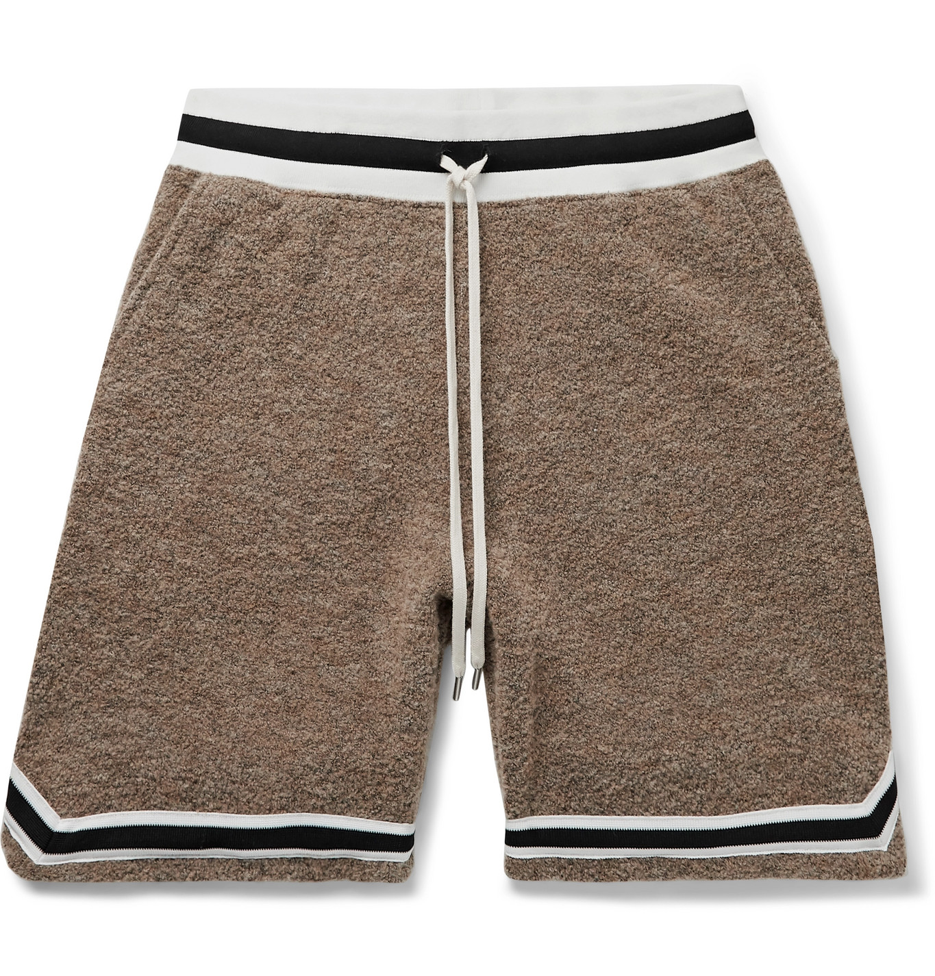 John Elliott - Game Wide-Leg Mélange Bouclé Drawstring Shorts - Men ...