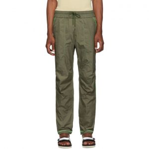 John Elliott Khaki High Shrunk Nylon Trenton Lounge Pants John Elliott Khaki High Shrunk Nylon Trenton Lounge Pants