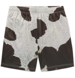 John Elliott - Practice Cow-Print Mesh Shorts - Men - White John Elliott - Practice Cow-Print Mesh Shorts - Men - White