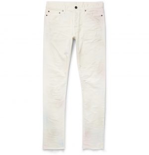 John Elliott - The Cast 2 Slim-Fit Distressed Denim Jeans - Men - White John Elliott - The Cast 2 Slim-Fit Distressed Denim Jeans - Men - White