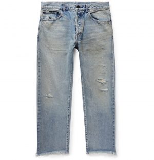 John Elliott - The Kane 2 Cropped Distressed Denim Jeans - Men - Blue John Elliott - The Kane 2 Cropped Distressed Denim Jeans - Men - Blue