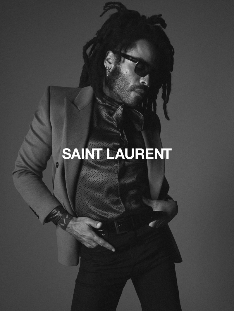 Singer and actor Lenny Kravitz fronts Saint Laurent's fall 2020 campaign.