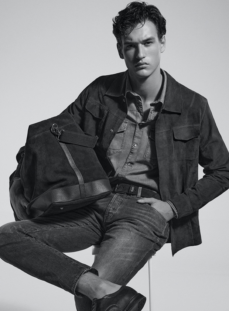 Jegor Venned sports denim for Liu Jo Uomo's spring-summer 2020 campaign.