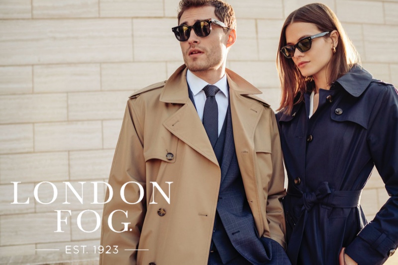 Models Ivan Kozak and Darya Kostenich front London Fog's spring-summer 2020 campaign.