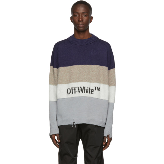 blue and white sweater