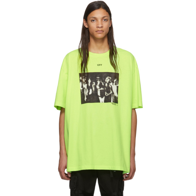 green and white off white shirt
