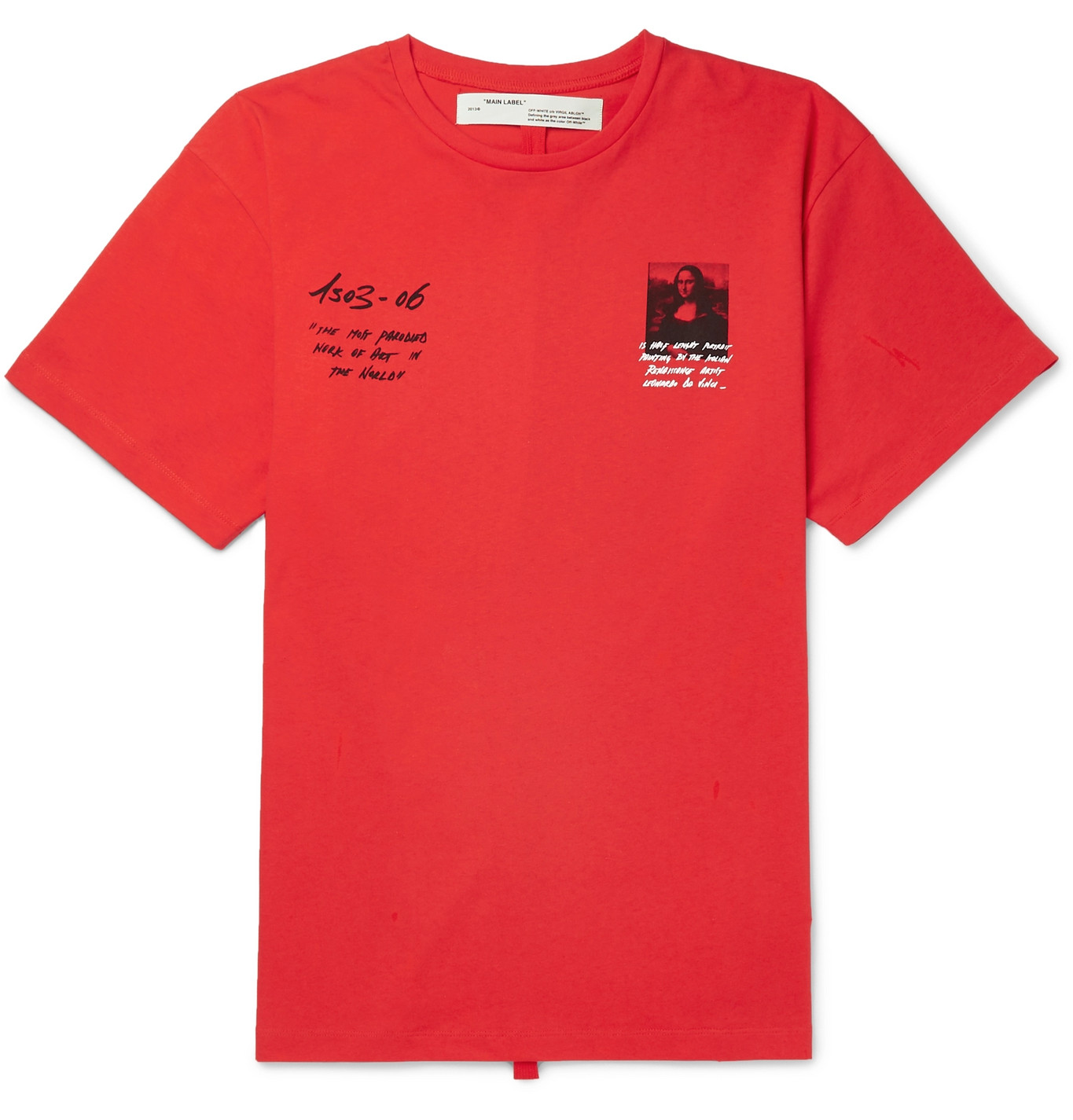 OffWhite Oversized Printed CottonJersey TShirt Men Red The